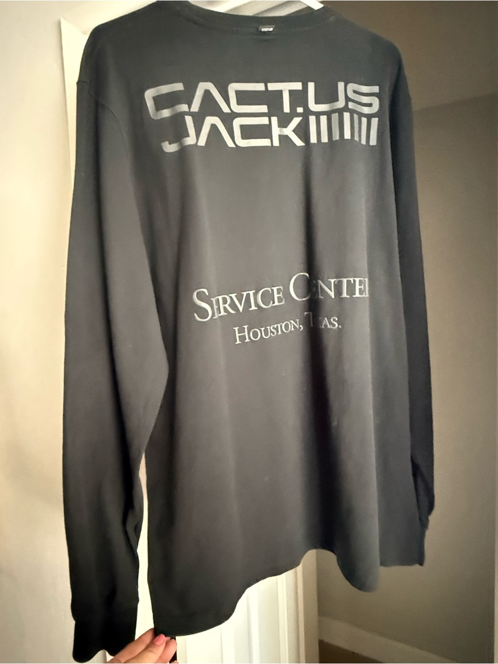 Cactus Jack by Travis Scott Black Long Sleeve Tee with Gray Logo